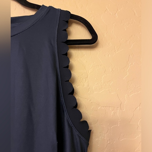 NWT Crown & Ivy Navy Sleeveless Athletic Tank w/Pink/Yellow/Green Tie Dye Arc - Picture 5 of 15